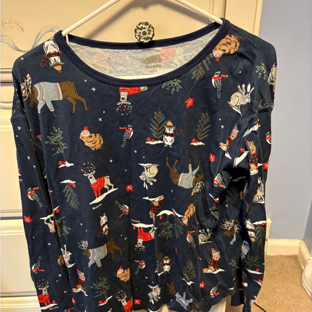 Roots Navy Blue Holiday Pajamas